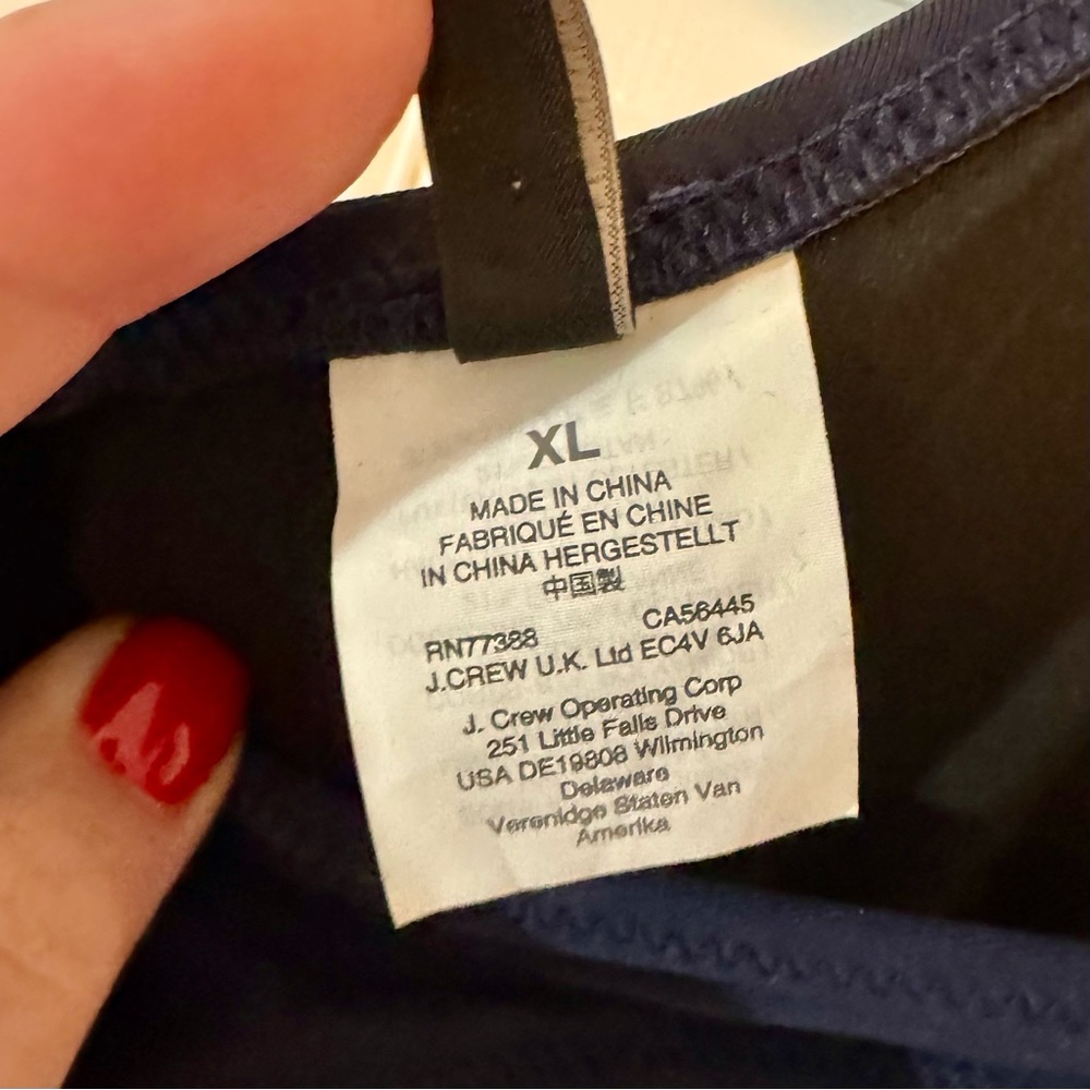 J. Crew | French Cross-Back Bikini Top, Navy Blue Color, Size XL - EUC - Picture 7 of 9
